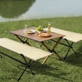 thumbnail image 5 of WTVIDAS Portable Folding Bench, 3 Seats Foldable Bench, Outdoor Camping Bench Chair with Carry Bag , Sturdy Outdoor Seating, 5 of 10