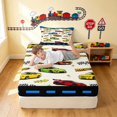 thumbnail image 5 of Erosebridal Cartoon Race Car Twin Sheets, Colorful Bedding, Cream White 3pcs (1 Flat Sheet, 1 Fitted Sheet and 1 Pillowcase), 5 of 6