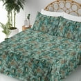thumbnail image 3 of Ambesonne Nature Fitted & Flat Sheet with Sham 3 Pcs Set, Fir Leaves and Cones Art, Twin, Hunter Green Fawn Umber, 3 of 5