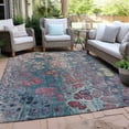 thumbnail image 5 of HomeRoots 626661 5 x 8 ft. Teal, Blue & Plum Abstract Washable Transitional Indoor & Outdoor Rectangle Area Rug, 5 of 9