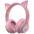 thumbnail image 1 of Auriculares Bluetooth con Orejas de Gato y Micrófono para Niños y Adultos, Sonido HI-FI Inalámbricos con Luces LED, 1 of 3