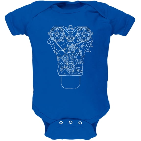 Engine Schematic Royal Soft Baby One Piece - 0-3 months