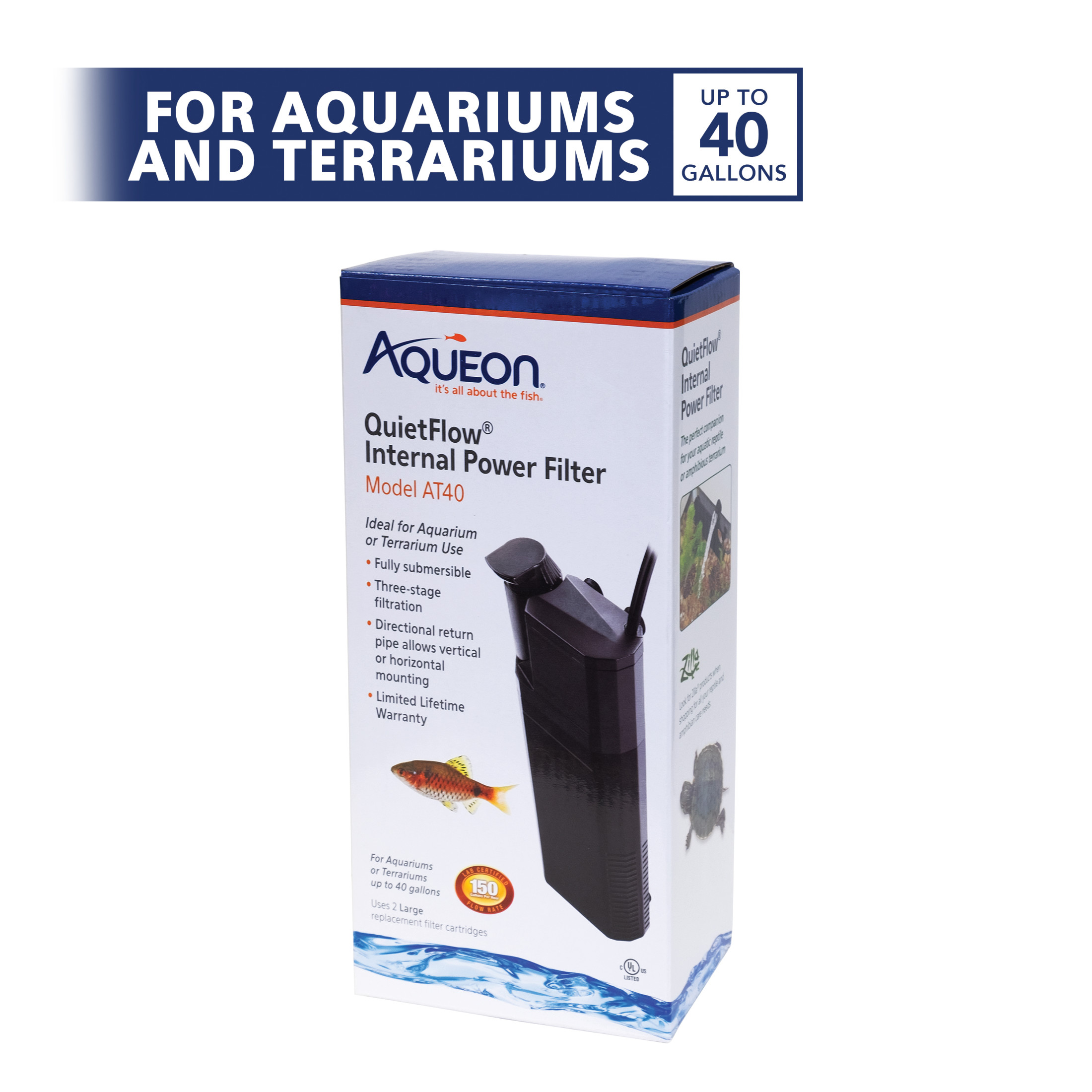 Aqueon Submersible Internal Aquarium Filter, 40 Gallons photo 2