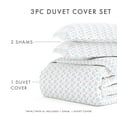 thumbnail image 4 of Noble Linens Aqua Lights in Blue Pattern 3-Piece Duvet Cover Set, Full/Queen, 4 of 12