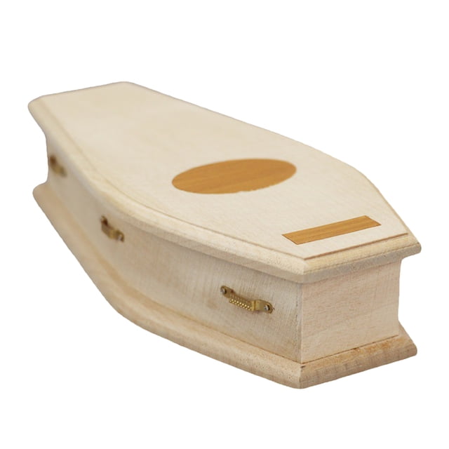 Miniature Wooden Coffin Home DIY Fairy Decoration Mini Furniture Coffin