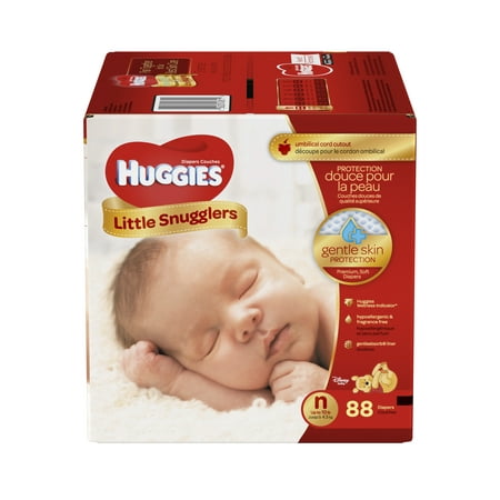 Huggies Little Snugglers Baby Diapers, Size Newborn, 88 Count