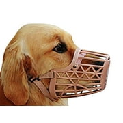 Basket Cage Dog Muzzle Size (Beige, Size 4 – Snout Circumference – 10”)