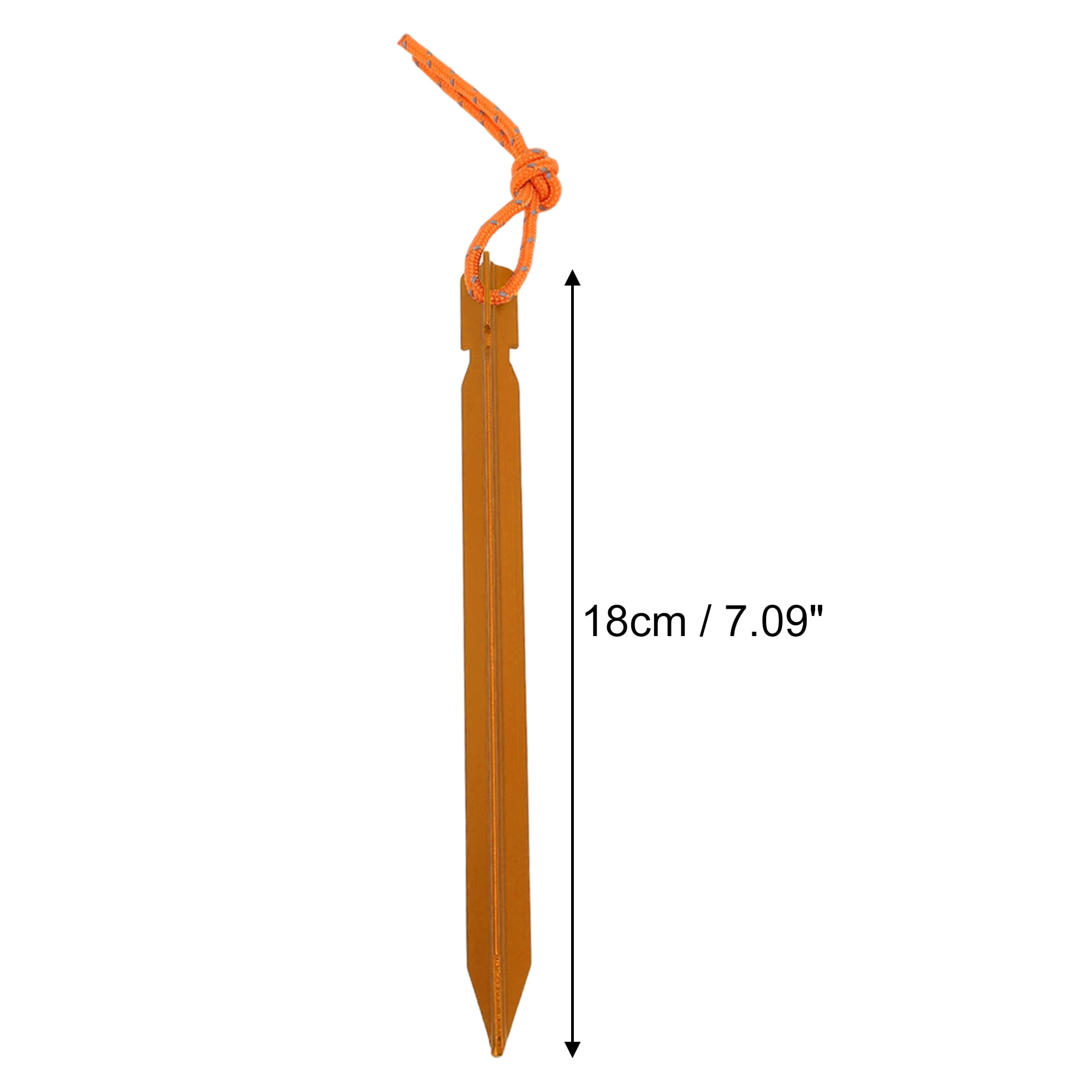 Unique Bargains 1 Set Reusable 10xNails 1xBag 1xPlastic Hammer 1xNail Puller Tent Pegs for Camping Yellow Aluminum Alloy Polyester Bag Plastic PP Steel