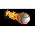 thumbnail image 1 of Plaque d'Immatriculation Photo de Baseball On Fire Centric, 1 of 1