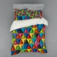 thumbnail image 1 of Ambesonne Colorful Bedding Set 4 Pcs, Pyramid Forms Modern, Queen, Multicolor, 1 of 3