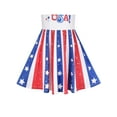 thumbnail image 5 of Girls Dress Independence Day Heart Stripe Letter Round Neck 7 Years, 5 of 6