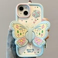 thumbnail image 2 of Blue Butterfly Phone Case Compatible with iPhone 14 Pro Max, Cute 3D Korea Dopamine Butterfly Case with Butterfly Wings Folding Stand Shockproof Silicone Soft Case, 2 of 13
