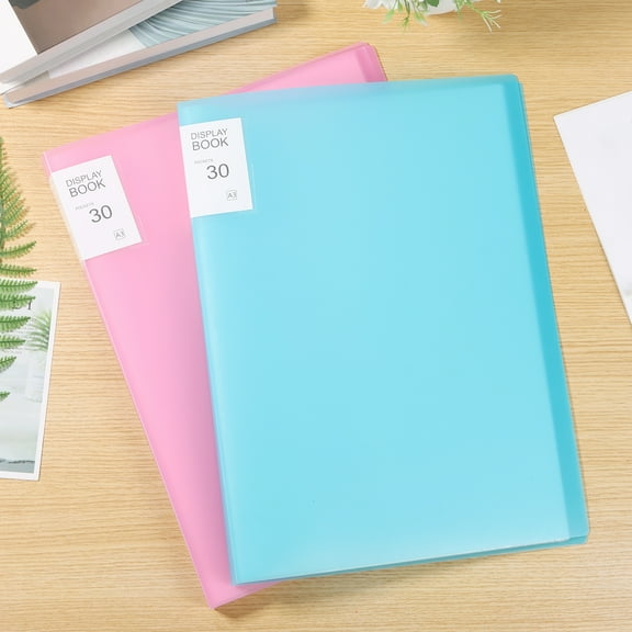 Threns 2 Pcs A3 Diamond Art Storage Book with 30 Pages Waterproof Presentation Portfolio Folder for Diamond Art Painting Presentation and Organization