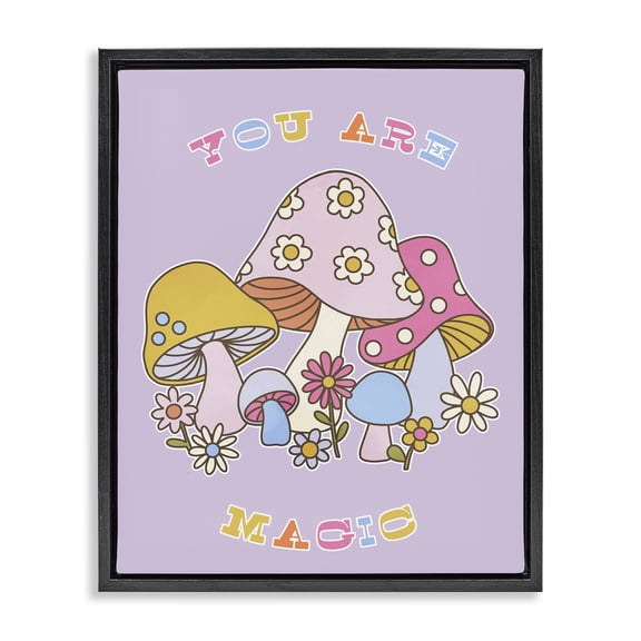 Stupell Industries Eclectic You Are Magic Botanicals Black Floating Frame Canvas Art, 17 x 21, by Lil' Rue
