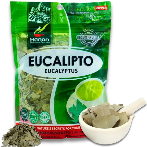 Dried Eucalyptus Leaves - Te de Eucalipto, Natural Eucalyptus Loose Leaves - Eucalipto Hojas Naturales Grown in Peru – Herbal Tea, Fresh Taste 1.4 oz (40 g)