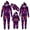 Purple, variant on XUNHAO Matching Family Outfit Parent Child Colorful Skeleton Printed Hooded Zipper Home Jumpsuit Trendy Party Clothes