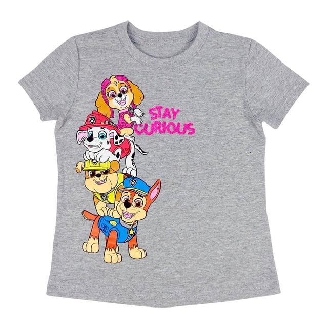 Playera Nickelodeon Paw Patrol Para niño, stay curious, gris, talla 2