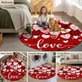 thumbnail image 5 of Round Rugs 8Ft, Red Love Valentines Round Area Rug Washable Indoor Throw Carpet, Black White Love Heart Large Non Slip Circle Rug for Kids Room RV Home Decor Aesthetic, 5 of 8
