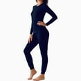 thumbnail image 2 of PatPat Women's Thermal Underwear Long Sleeve Warm Base Layer Top & Legging 2 Piece Set Loungewear with Soft Brushed Lining, Deep Blue, XXL, 2 of 15