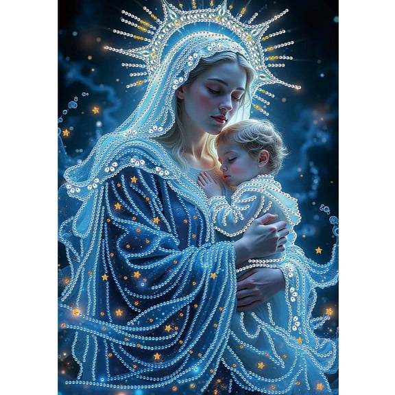 5D DIY Diamond Painting Kit, Virgin Religion Suitable for Adults Special Diamond DIY Art Kit for Home Decoration and Gift Options 11.8x15.7in