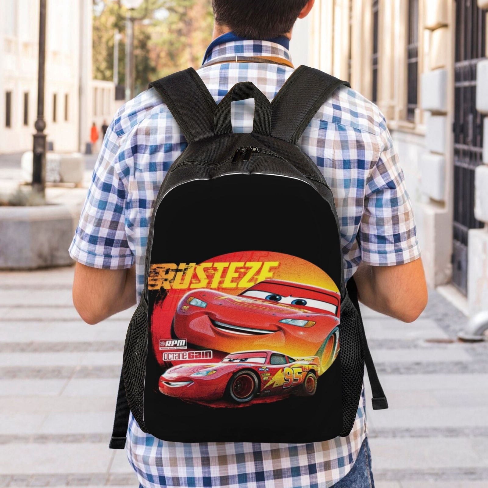 Lightning McQueen Anime Backpack Cartoon Travel Bags 3D Printed Casual Daypacks Multipurpose Backpacks