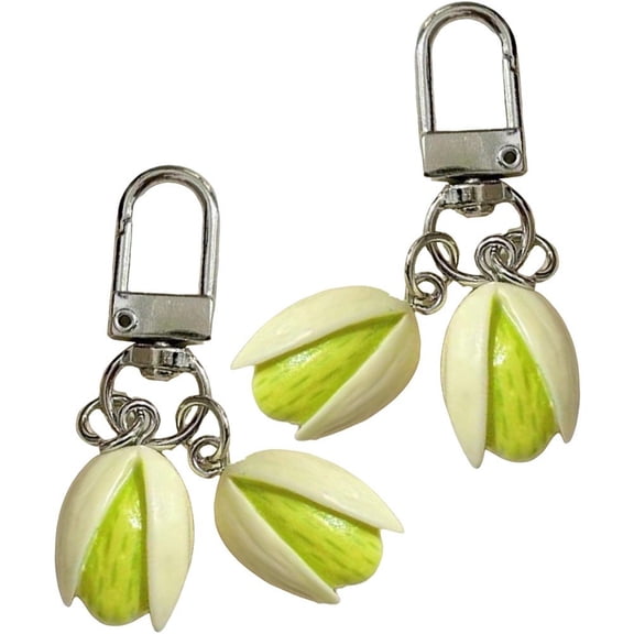 Jiibva Simulated Pistachio Keychain Simulated Food Keychain Fun Backpack Pendant Bag Charm Keychain Cute Lady Pendant Trinket Simulation Food