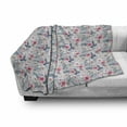 thumbnail image 3 of Tropical Soft Flannel Fleece Blanket, Summer Themed Illustration with Exotic Flowers and Leaves Hawaiian Botany, Cozy Plush for Indoor and Outdoor Use, 50" x 70", Pale Grey and White, by Ambesonne, 3 of 6