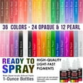 thumbnail image 2 of U.S. Art Supply 36 Color Deluxe Acrylic Airbrush, Leather & Shoe Paint Set with Cleaner, Thinner, 50-Plastic Mixing Cups, 50-Wooden Mix Sticks and Color Mixing Wheel, 2 of 9