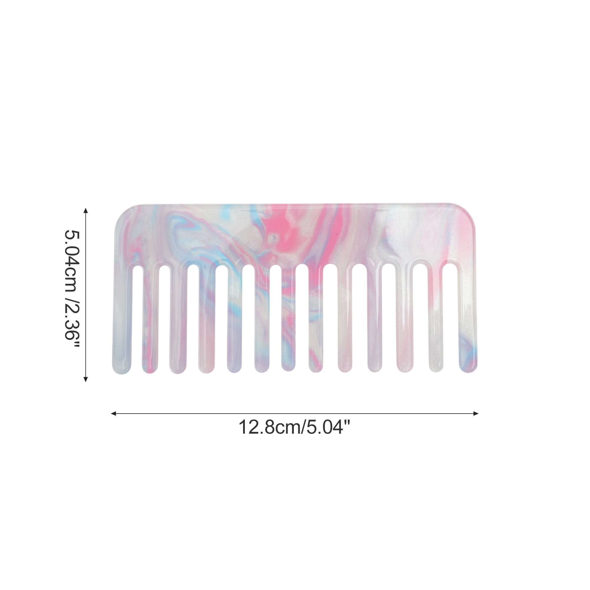 Unique Bargains 1 Pc Vintage Portable Wide Tooth Comb for All Hair Types Pink, Blue