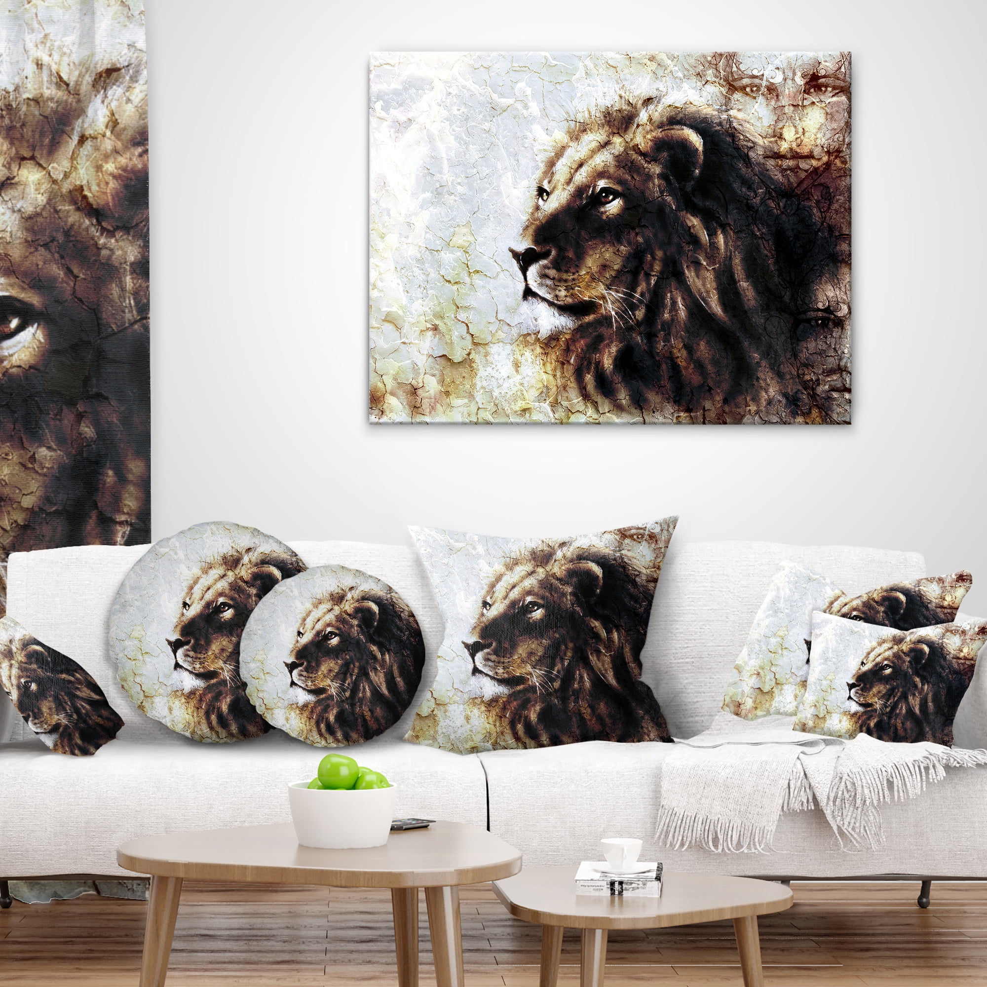 Designart Mystic Face - Animal Throw Pillow - 18x18