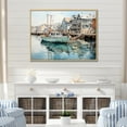 thumbnail image 1 of Designart coastal port framed wall art decor, Port Landscape Coastal framed wall Art, Reflective Moments at the Harbor Port IX , Turquoise Large Traditional Natural framed wall art, 1 of 5