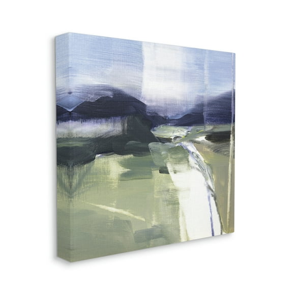Rustic Valley Landscape Abstract Mountain Range Abstract Gallery-Wrapped Canvas Print Wall Art, 17x17