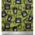 thumbnail image 1 of Soimoi Green polyester Crepe Fabric Mocha & Caramel Coffee Beverages Fabric Prints By Yard 52 Inch Wide, 1 of 3