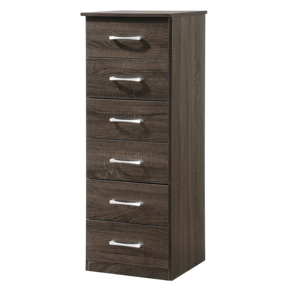 Passion Furniture PF-G025-LC 18 x 16 x 46 in. Boston 6 Drawer Chest, Wenge