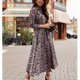 thumbnail image 3 of Vestido Con Estampado Floral, Vestido Largo Con Lazo En La Cintura, Informal, A La Moda, Hasta El Tobillo, Con Botones, Elegante Para Citas Para Dama De Vacaciones ANGGREK Otros, 3 of 5