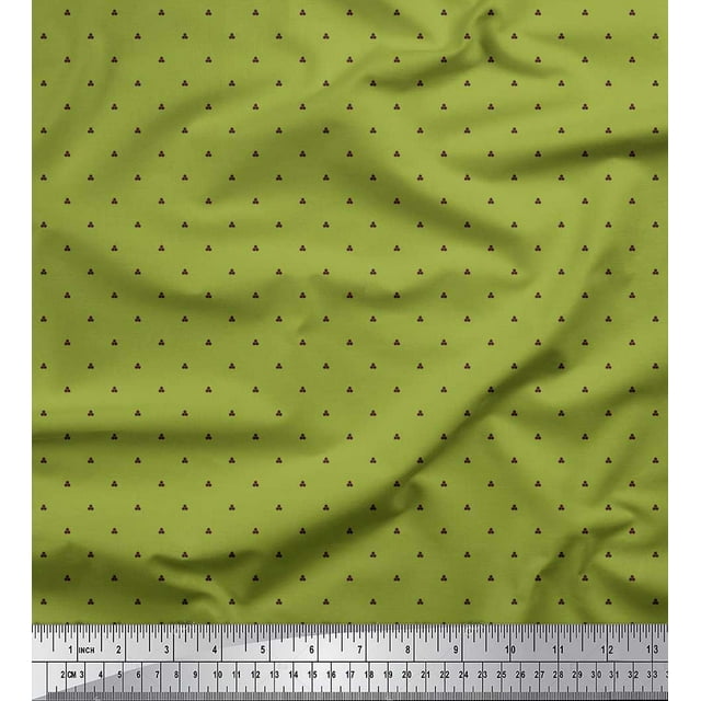Soimoi Polyester Crepe Fabric Dots Shirting Fabric Prints by Yard 52 Inch Wide