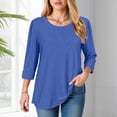 thumbnail image 4 of Godom Blouses for Women Dressy Casual 3/4 Length Sleeve Womens Tops Solid Color Tshirt, 4 of 7