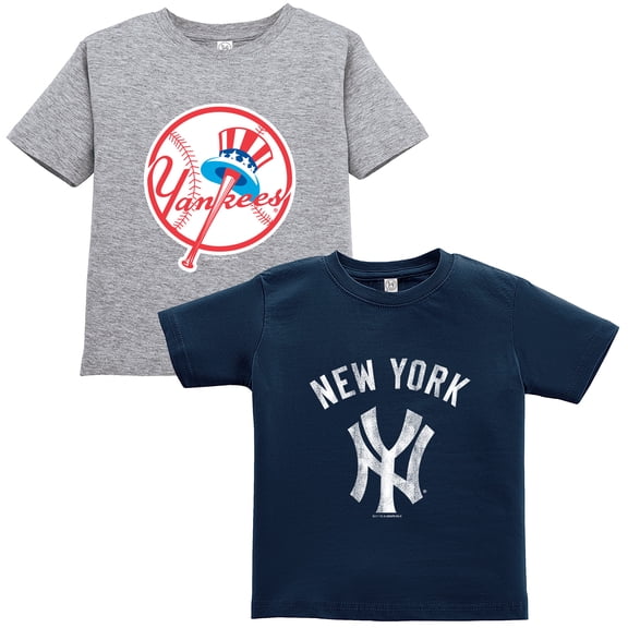 Toddler Soft as a Grape Navy/Heather Gray New York Yankees Cooperstown Collection Two-Pack T-Shirt Set