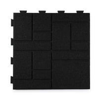 GroundSmart 16" x 16" x 5/8" Black SmartLoc SquareScape Brick Rubber Paver Block, 75 Pack