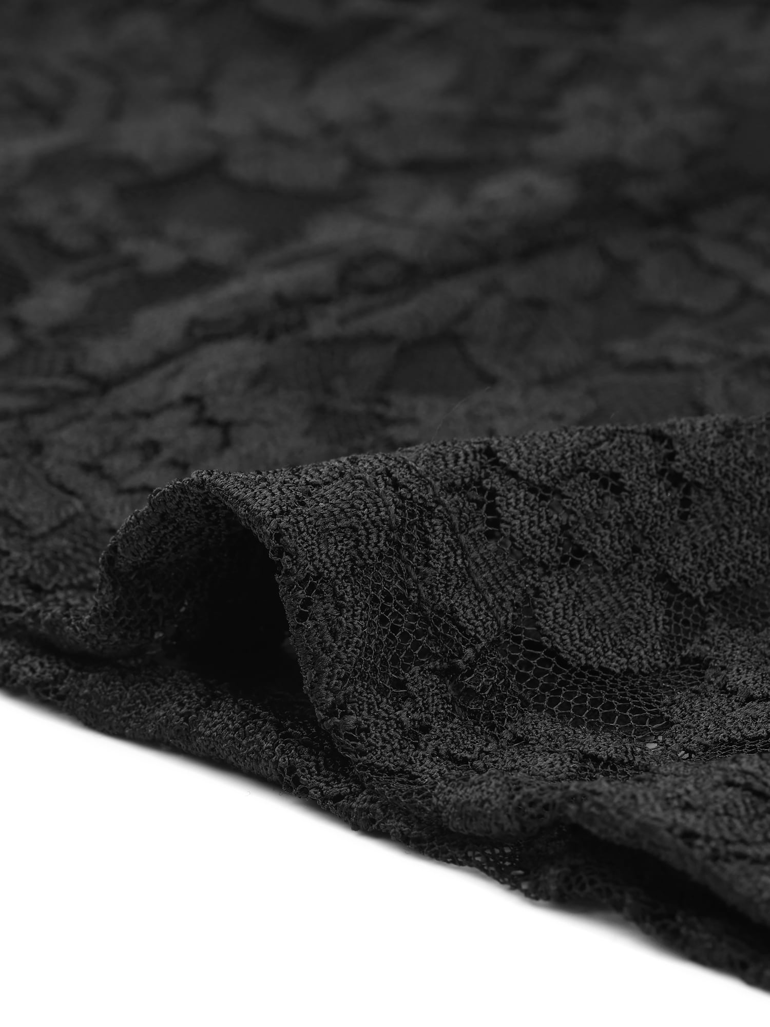 DARING DIVA Lace Peplum Tops Elegant Floral Lace Blouse S Black