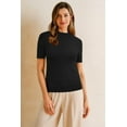 thumbnail image 2 of Arach&Cloz Women's Wool Blend Summer Fall Seamless Resistant Tops Opaque Shirts, 2 of 7