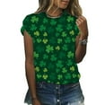 thumbnail image 4 of QIPOPIQ T-Shirts à Manches Courtes Col Rond pour Femmes T-Shirts de la Saint-Patrick T-Shirt Vert Trèfle T-Shirt Imprimé Tunique Hauts de Vacances T-Shirts Graphiques Offres, 4 of 6
