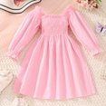 thumbnail image 4 of TAIAOJING Girls Dress for Kids Toddler Girls Long Sleeve Solid Princess Dress Dance Party Dresses Clothes Casual Sundress 3-4 Years, 4 of 8