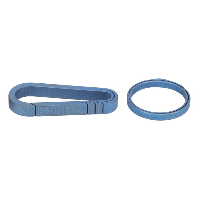 Mini llavero con gancho de aleación de titanio para exteriores y llaveros para montañismo (azul)