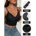 thumbnail image 6 of Aivtalk Women Lace Bralette Camisole Ladies Push Up Bra Pad Seamless Bandeau Floral Tank Tops Vest M Black for Valentine's Day, 6 of 7