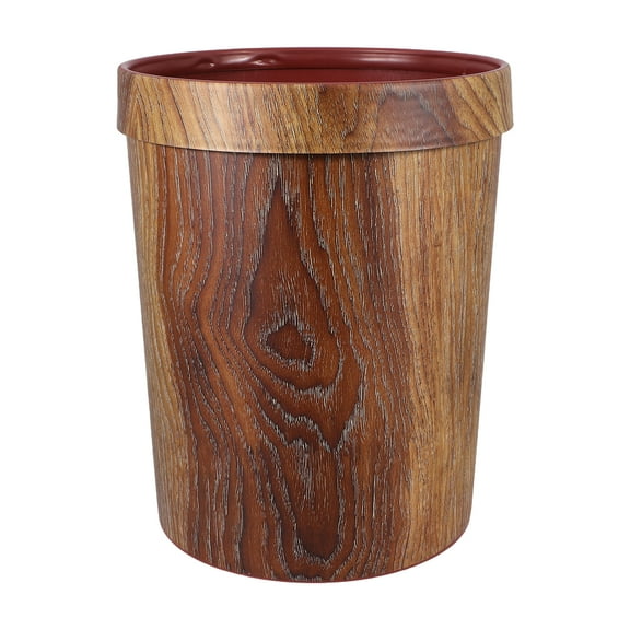 FRCOLOR Wooden Trash Can Waste Bin: outdoor trash can 10l Wood Round Garbage Bucket Trash Wastebasket Recycling Bin Container for Office Kitchen Bedroom Random kitchen essentials Style trash cans