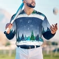 thumbnail image 5 of Lsque Christmas Trees Pattern Mens Polo Golf Shirts Funny Graphics Shorts Sleeve Button Shirts Baseball T-shirt-Medium, 5 of 7