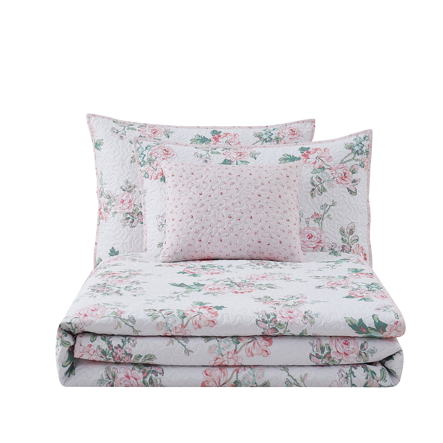 Simply Shabby Chic 4-Piece White Azure Floral Bedding Sets, Full Queen
