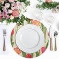 thumbnail image 4 of Ryvnso Tulip Floral Round Plate Mats Dining Table Placemat Set of 4 for Holiday Decoration, 4 of 7