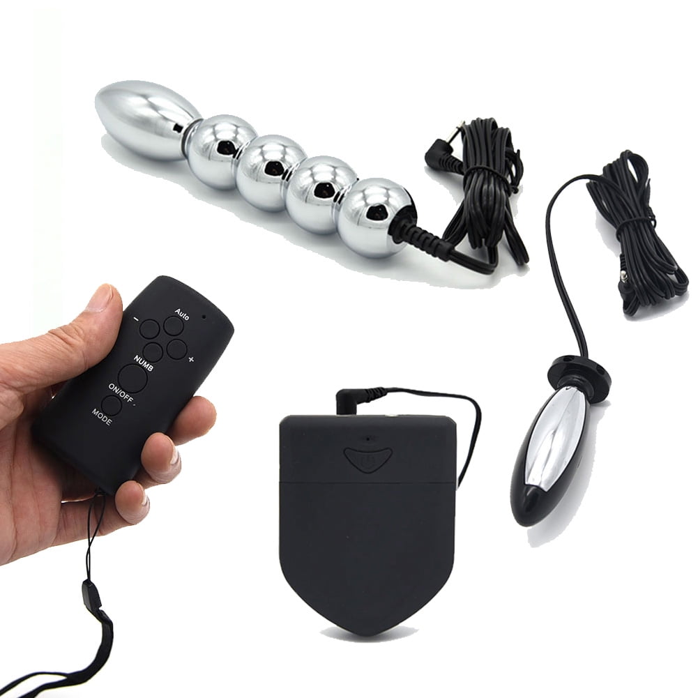 E-Stim Black Devices Te-ns Stim Electric Shock Accessories Massager Product  Stimulator Electro Unit 1 Power Box+1 DC2.5 Pin 2.0 Wires+4 Rings. 